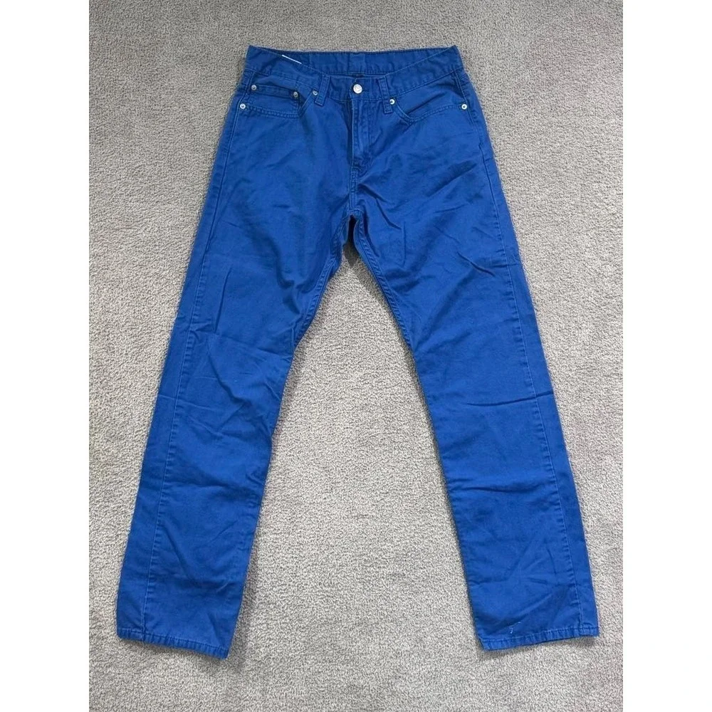 Levi's 514 Straight Fit Men's W32 L34 Blue Denim Jeans Low Rise 5-Pocket Zip Fly